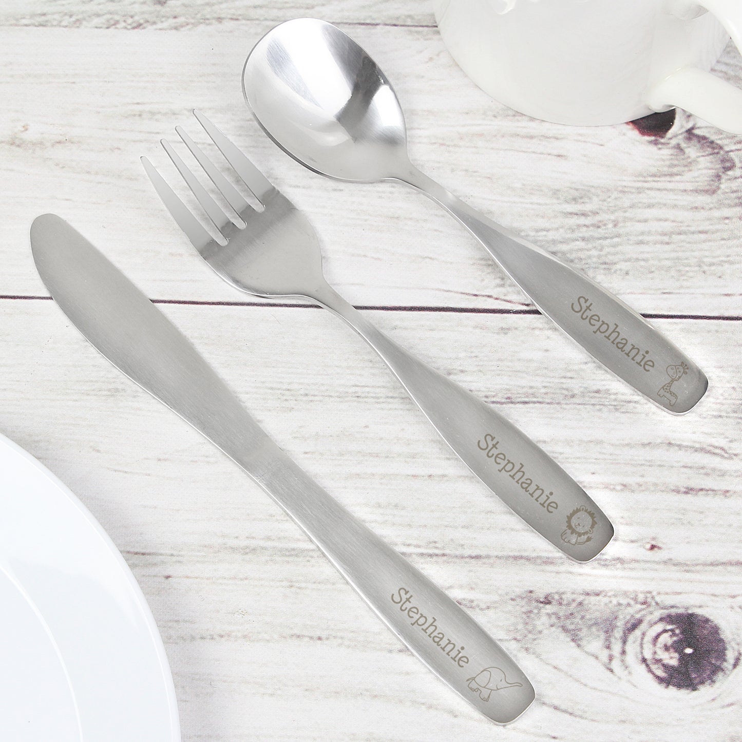 Personalised 3 Piece Hessian Friends Cutlery Set - Personalise It!
