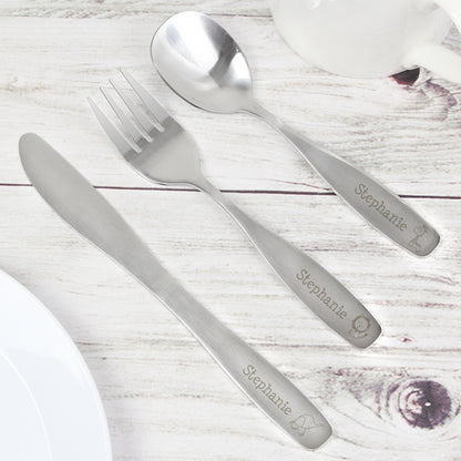 Personalised 3 Piece Hessian Friends Cutlery Set - Personalise It!