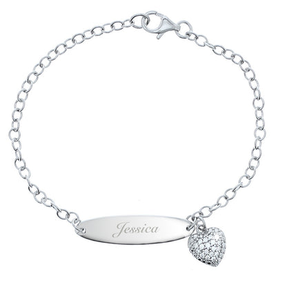 Personalised Children's Sterling Silver and Cubic Zirconia Bracelet - Personalise It!
