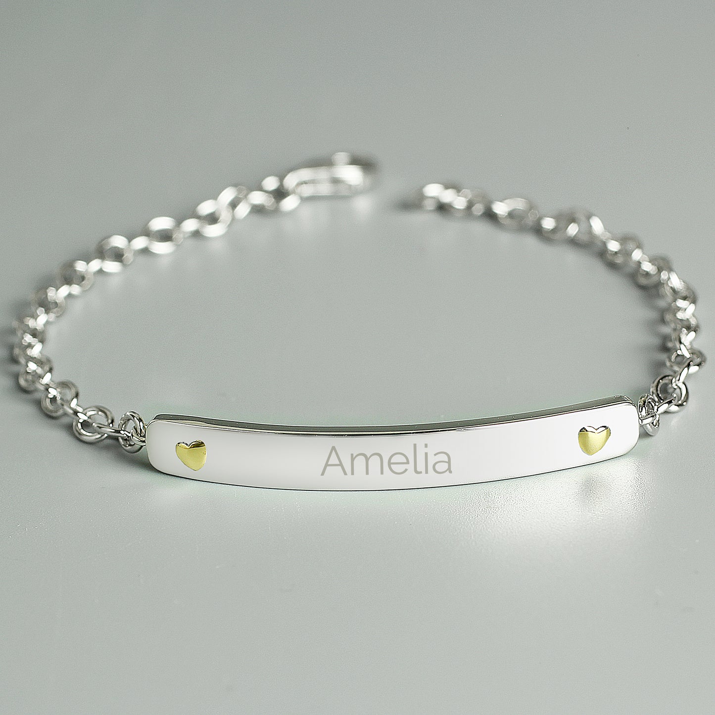 Personalised Sterling Silver and 9ct Gold Bar Bracelet - Personalise It!