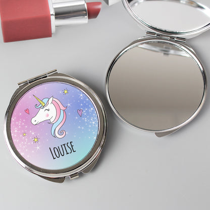Personalised Unicorn Compact Mirror - Personalise It!