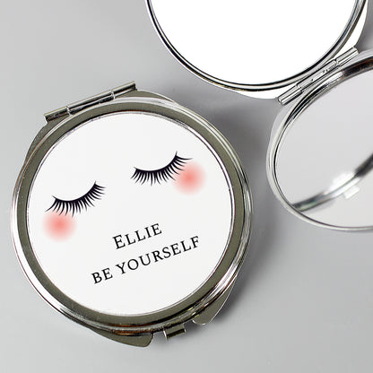 Personalised Eyelashes Compact Mirror - Personalise It!