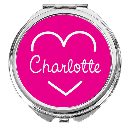 Personalised Pink Name Island Compact Mirror - Personalise It!