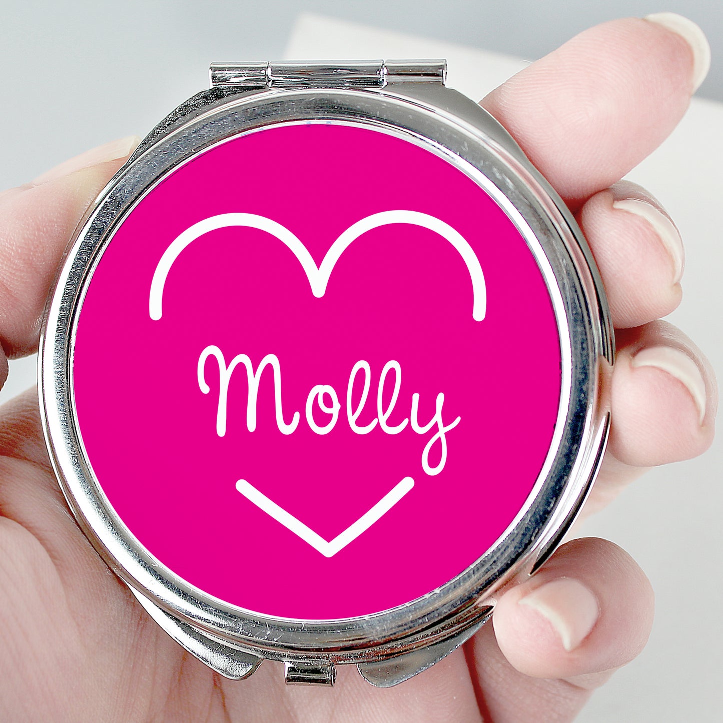 Personalised Pink Name Island Compact Mirror - Personalise It!