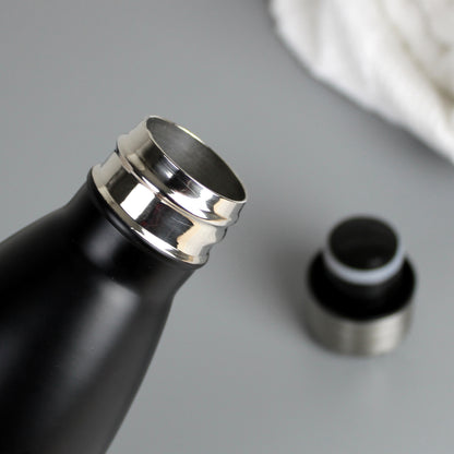 Personalised Black Metal Insulated Drinks Bottle - Personalise It!