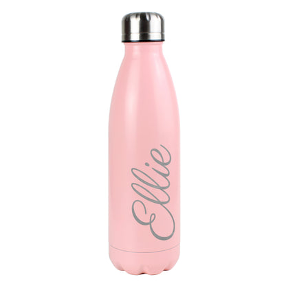 Personalised Pink Metal Insulated Drinks Bottle - Personalise It!
