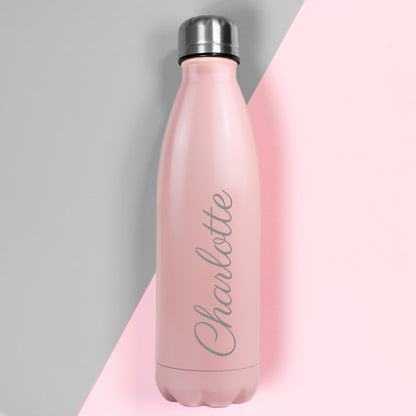 Personalised Pink Metal Insulated Drinks Bottle - Personalise It!
