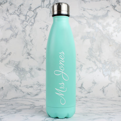 Personalised Mint Green Metal Insulated Drinks Bottle - Personalise It!