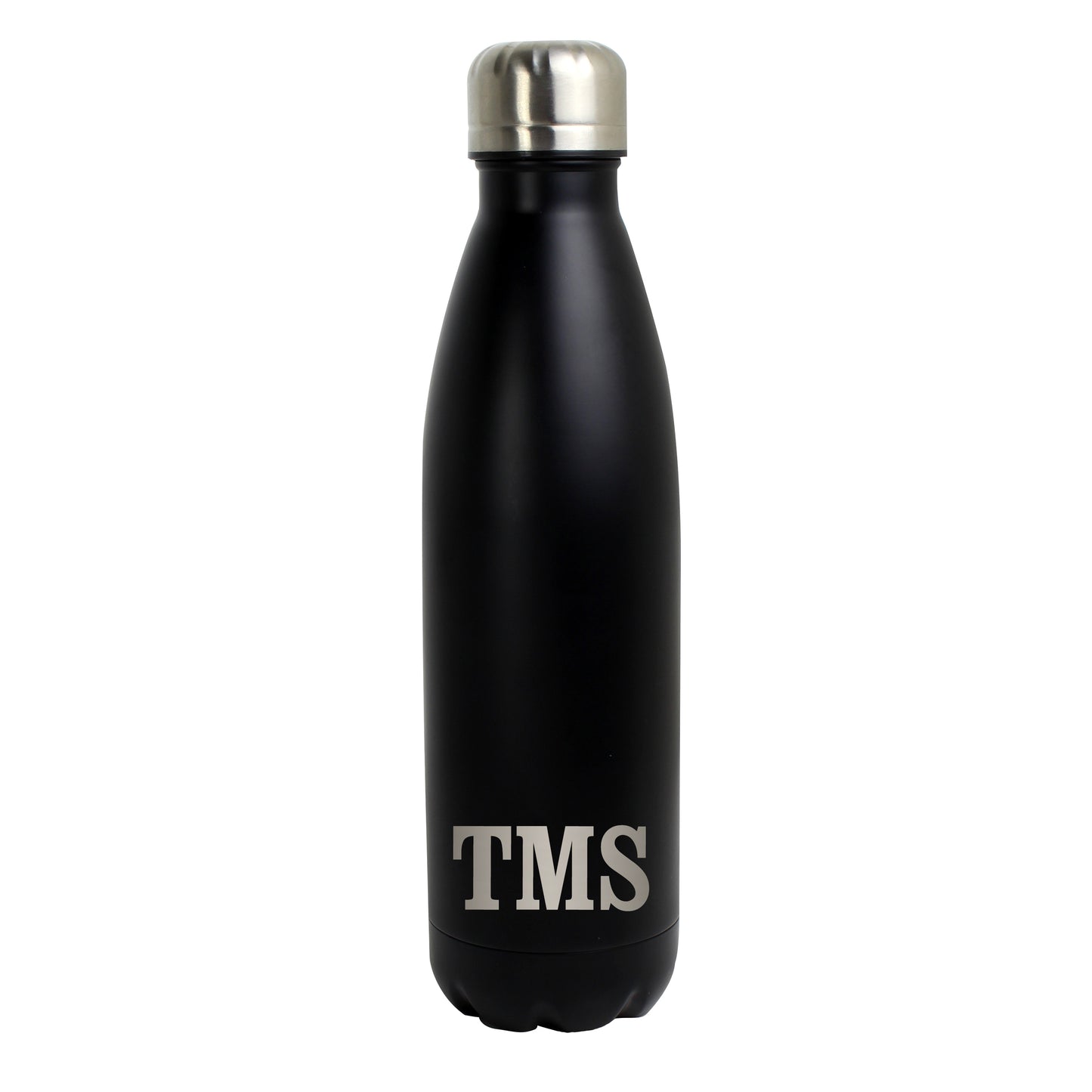 Personalised Initials Black Metal Insulated Drinks Bottle - Personalise It!