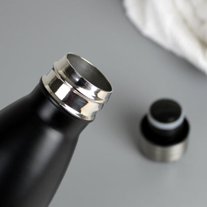 Personalised Initials Black Metal Insulated Drinks Bottle - Personalise It!