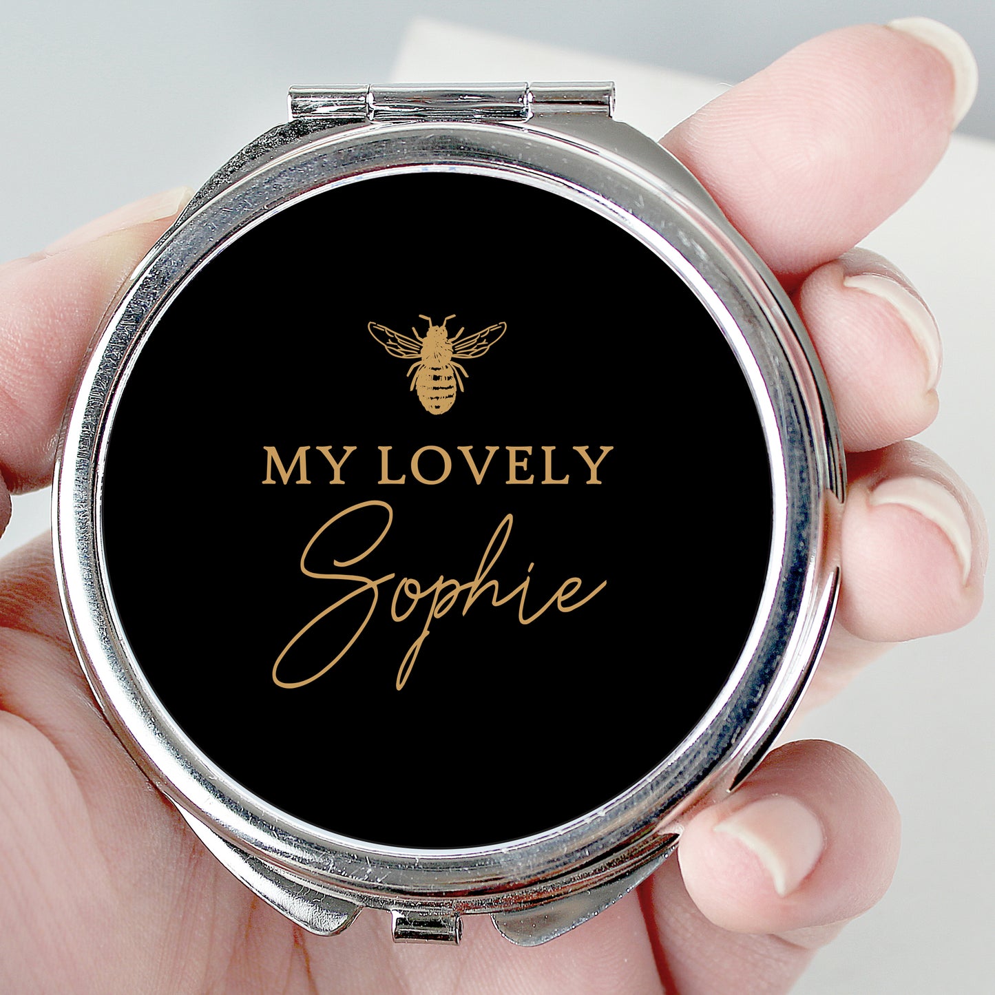 Personalised Bee-u-tiful Compact Mirror - Personalise It!