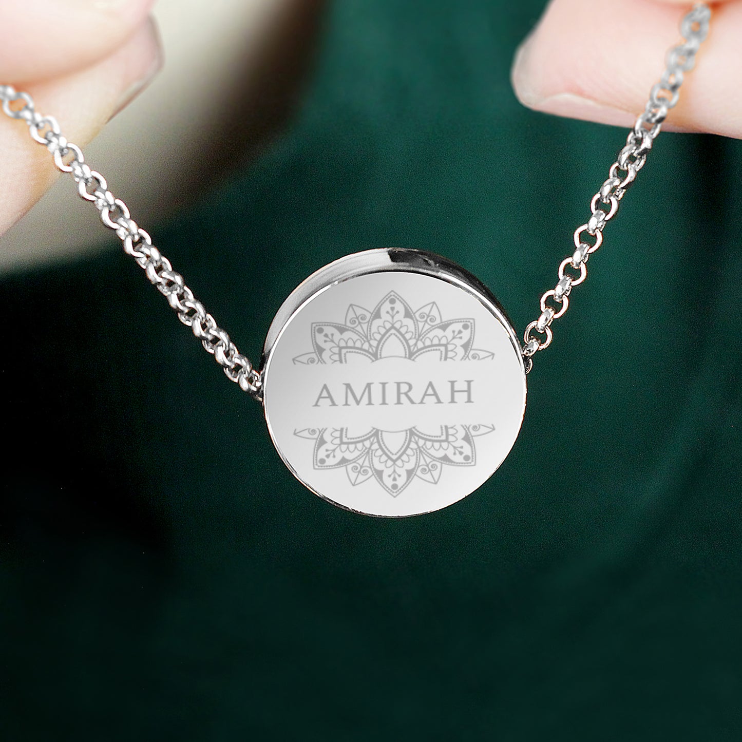 Personalised Sentiment Eid Moon & Star Sterling Silver Necklace and Box - Personalise It!