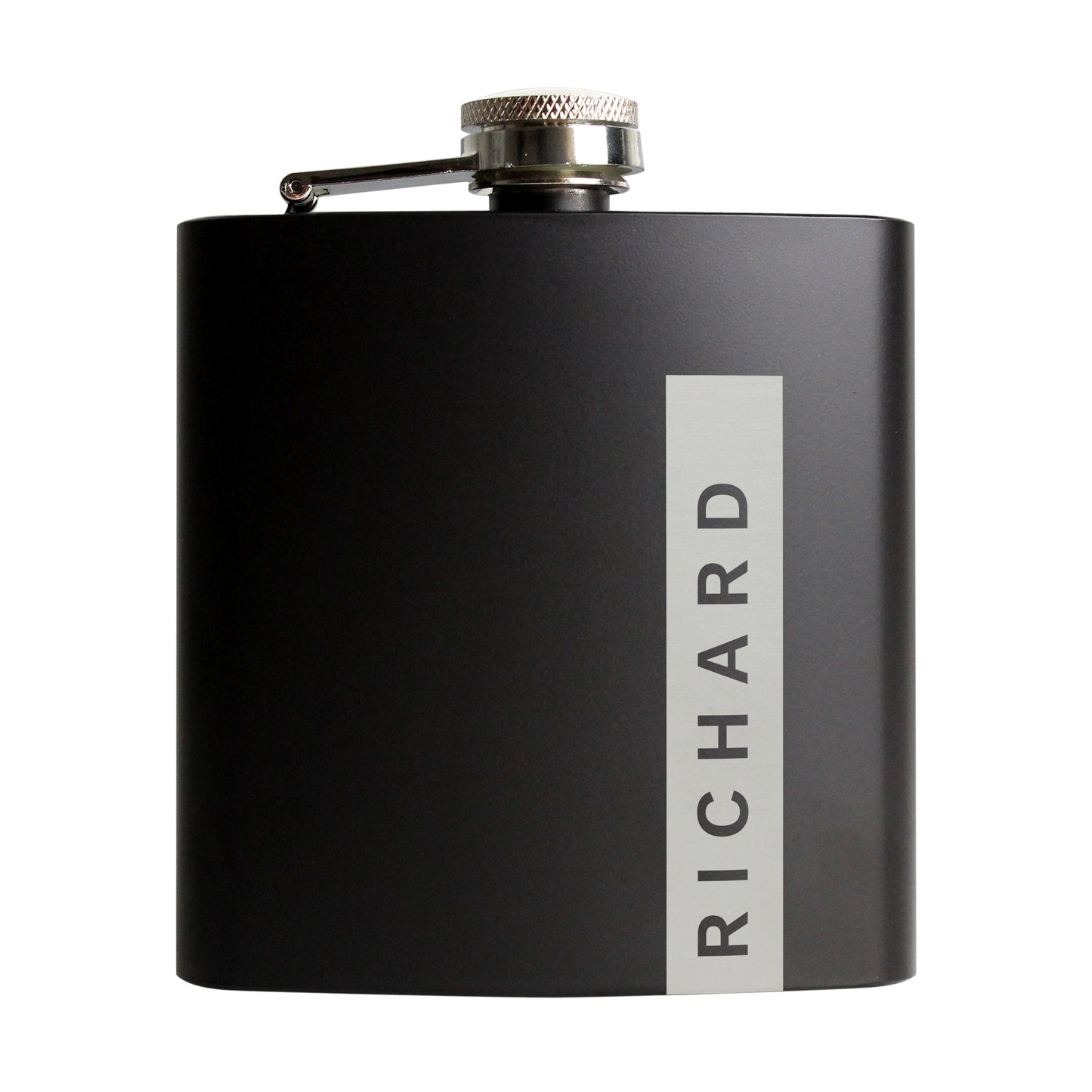 Personalised Name Only Black Father's Day Hip Flask - Personalise It!
