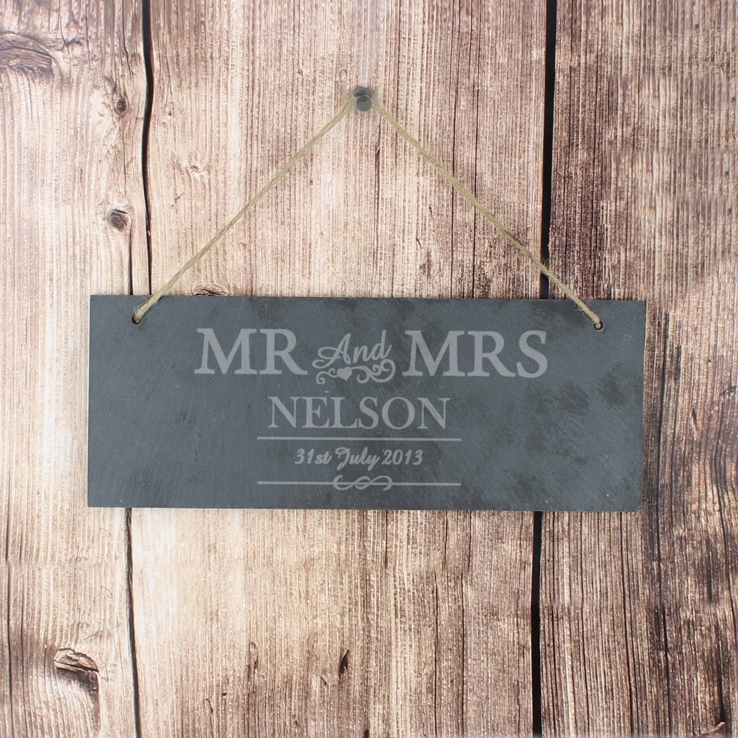 Personalised Mr & Mrs Hanging Slate Plaque - Personalise It!