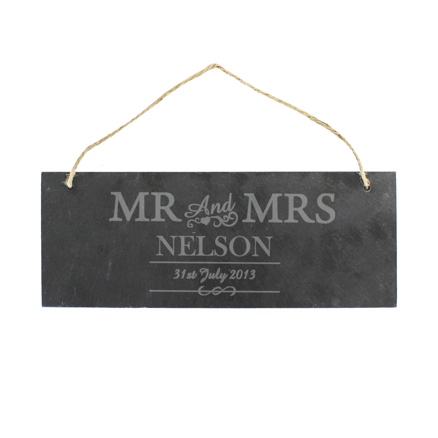 Personalised Mr & Mrs Hanging Slate Plaque - Personalise It!