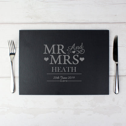 Personalised Mr & Mrs Slate Placemat - Personalise It!