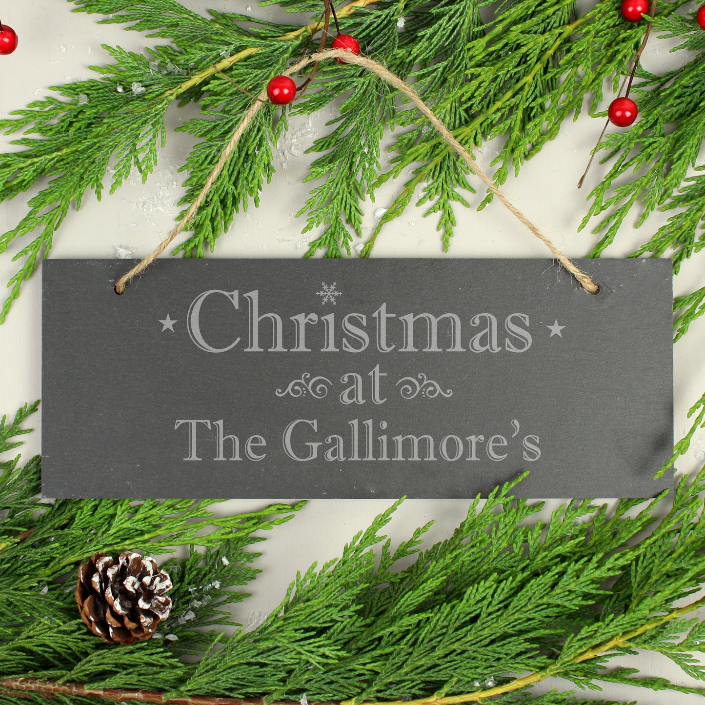 Personalised Christmas Hanging Slate Plaque - Personalise It!