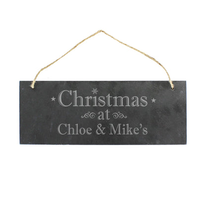 Personalised Christmas Hanging Slate Plaque - Personalise It!