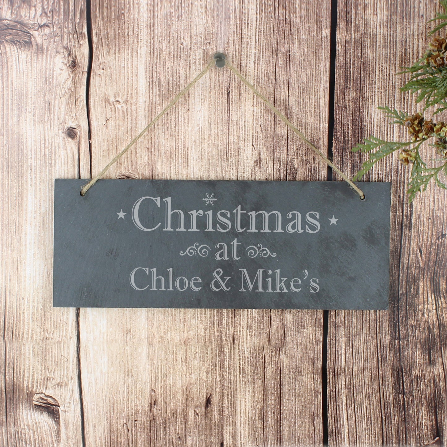 Personalised Christmas Hanging Slate Plaque - Personalise It!