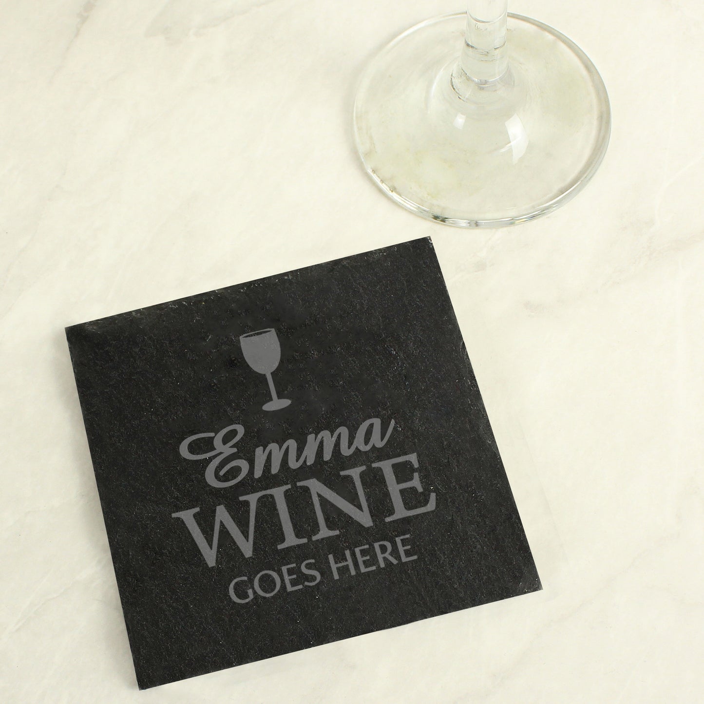 Personalised Wine Goes Here... Single Slate Coaster - Personalise It!