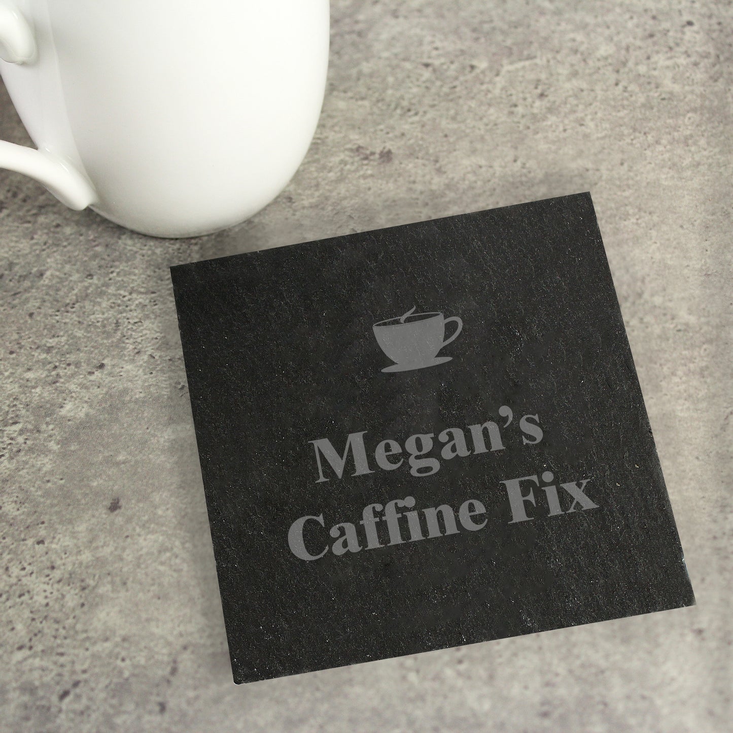 Personalised Hot Drink Motif Single Slate Coaster - Personalise It!