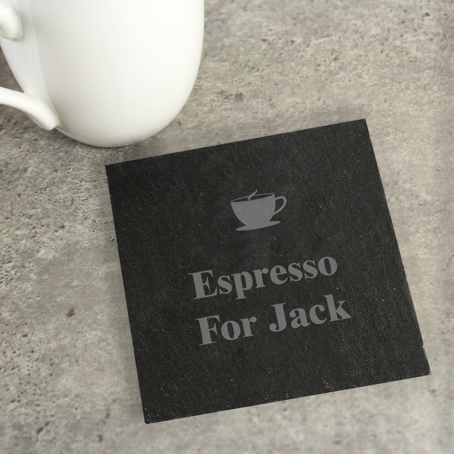 Personalised Hot Drink Motif Single Slate Coaster - Personalise It!
