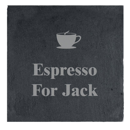 Personalised Hot Drink Motif Single Slate Coaster - Personalise It!