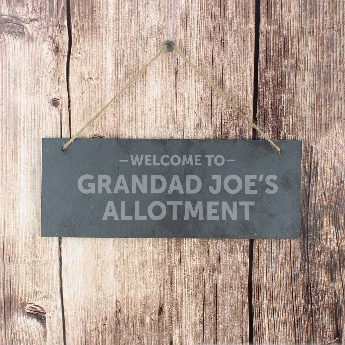 Personalised Welcome To... Hanging Slate Plaque - Personalise It!