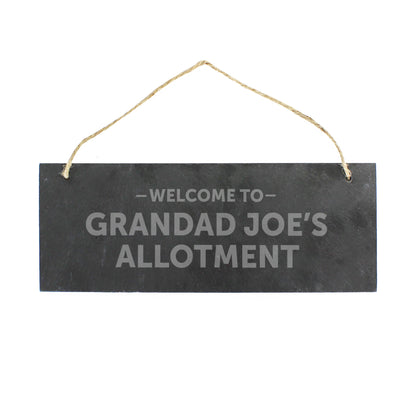Personalised Welcome To... Hanging Slate Plaque - Personalise It!