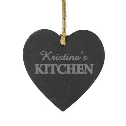 Personalised Kitchen Slate Heart Decoration - Personalise It!