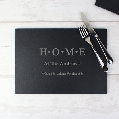 Personalised HOME Slate Rectangle Placemat - Personalise It!