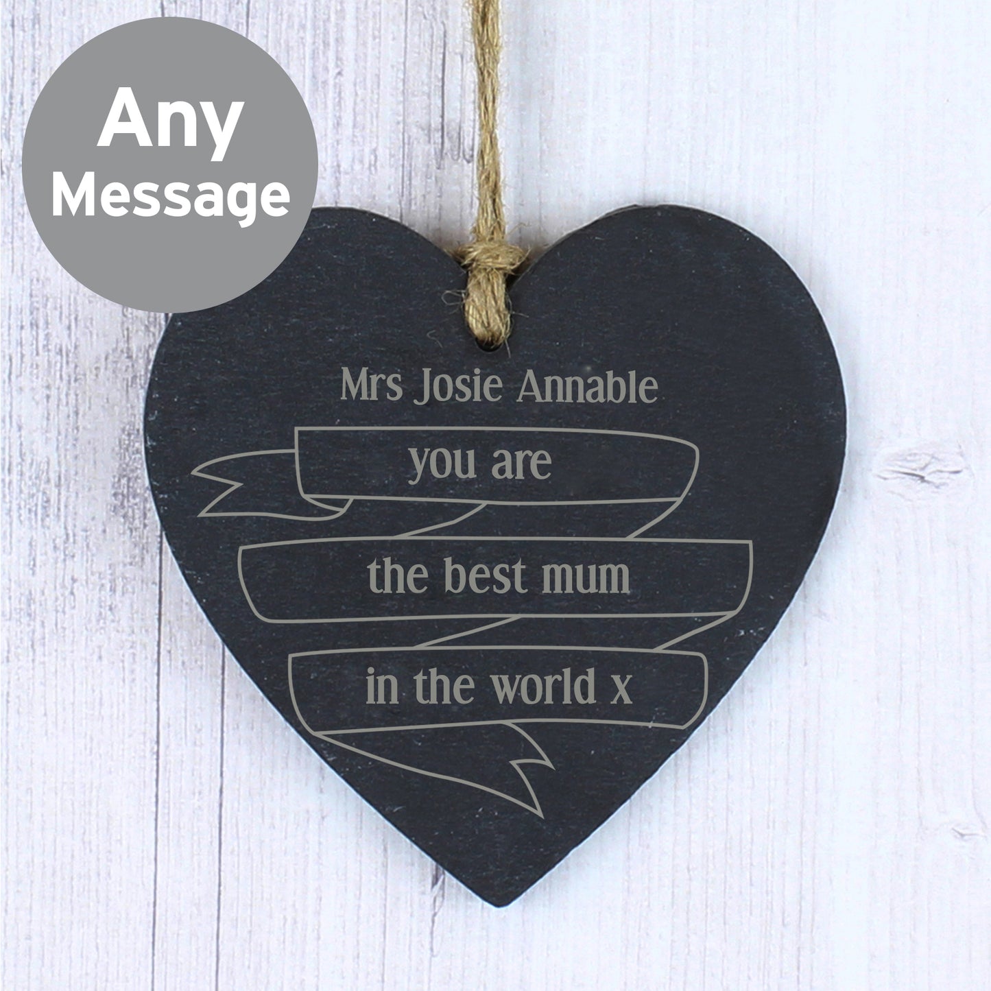 Personalised Garden Bloom Slate Heart Decoration - Personalise It!