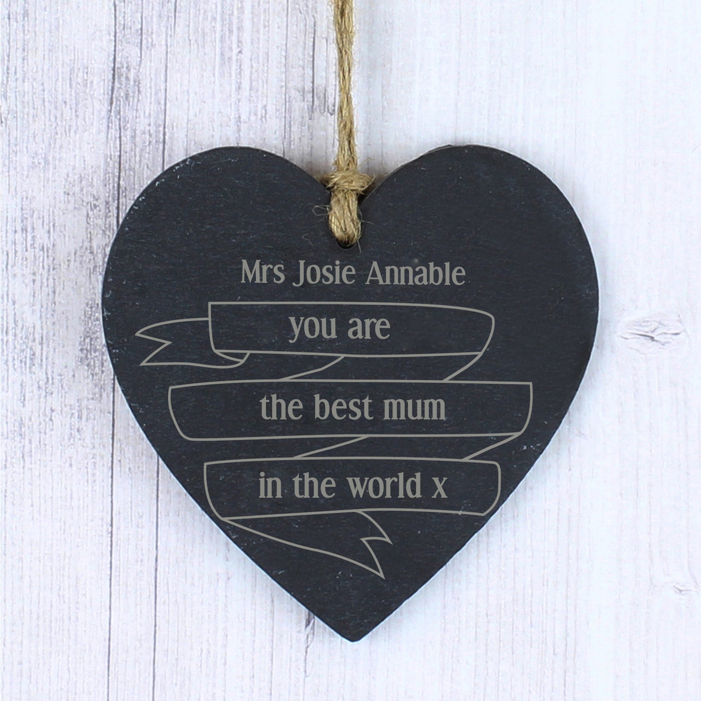 Personalised Garden Bloom Slate Heart Decoration - Personalise It!