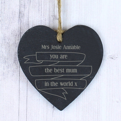 Personalised Garden Bloom Slate Heart Decoration - Personalise It!