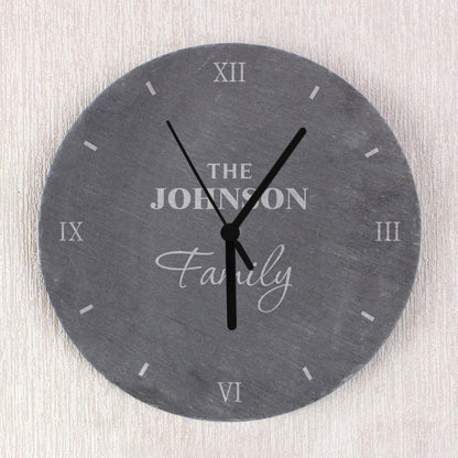 Personalised Family Slate Clock - Personalise It!
