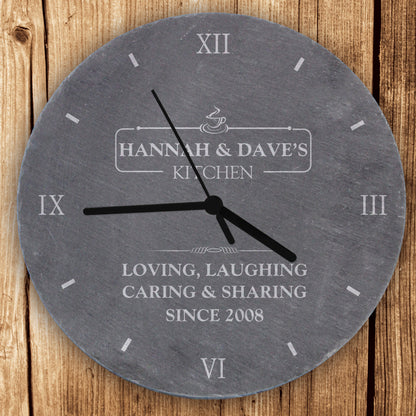 Personalised Kitchen Slate Clock - Personalise It!