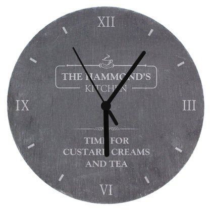 Personalised Kitchen Slate Clock - Personalise It!
