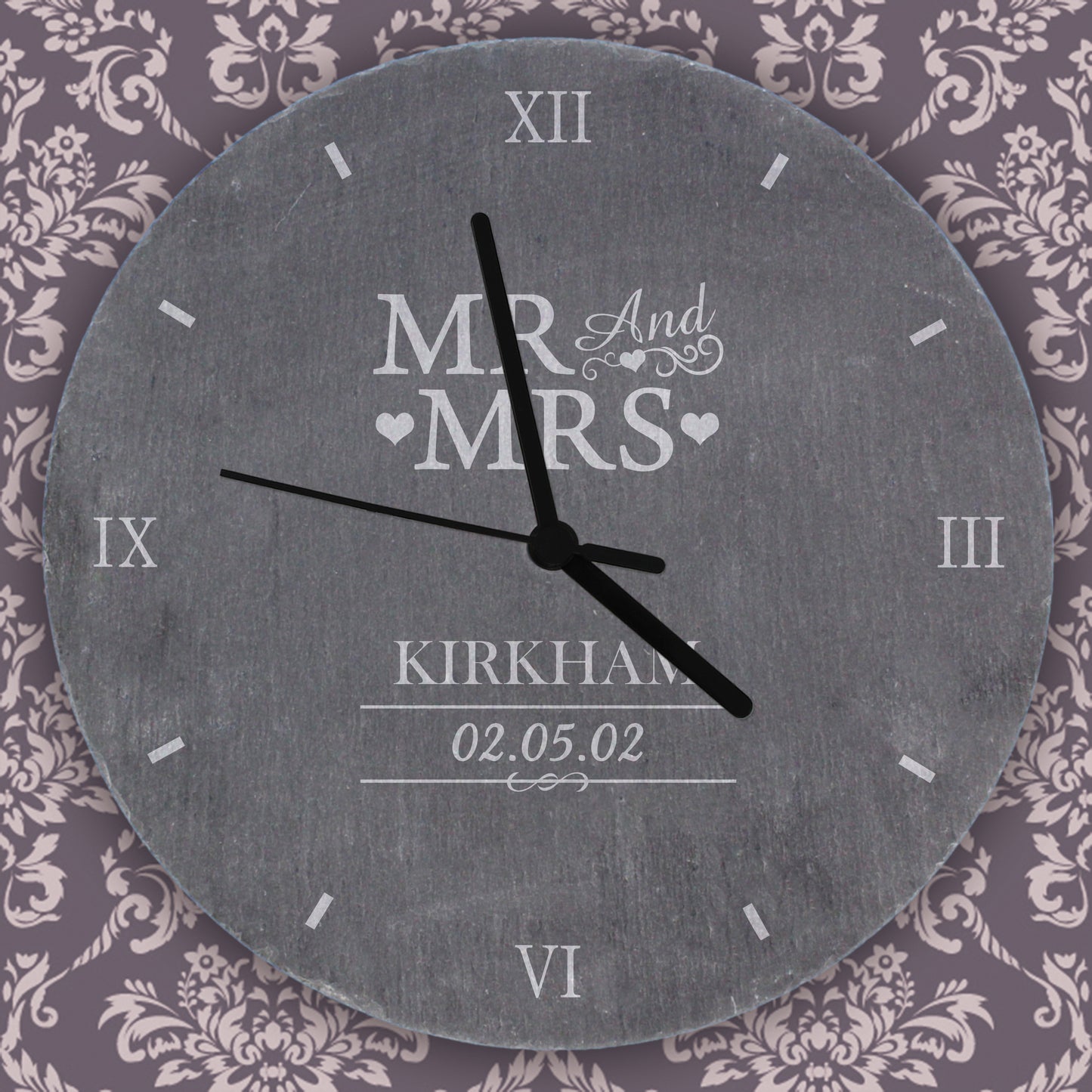 Personalised Mr & Mrs Slate Clock - Personalise It!