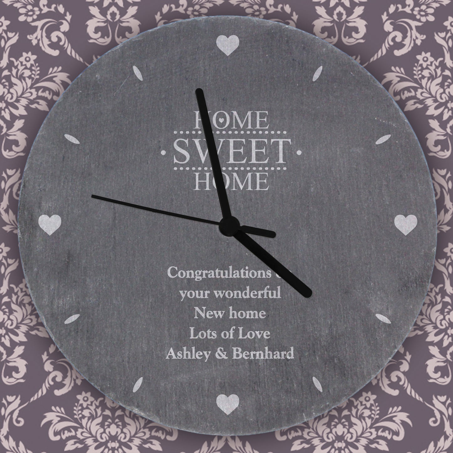 Personalised Home Sweet Home Slate Clock - Personalise It!