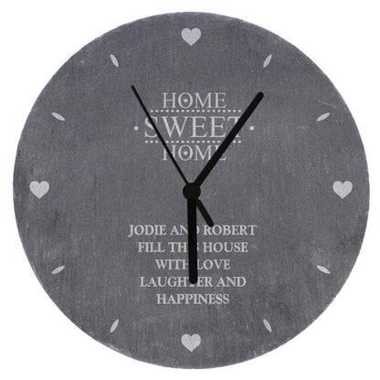 Personalised Home Sweet Home Slate Clock - Personalise It!