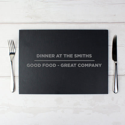 Personalised Classic Slate Rectangle Placemat - Personalise It!