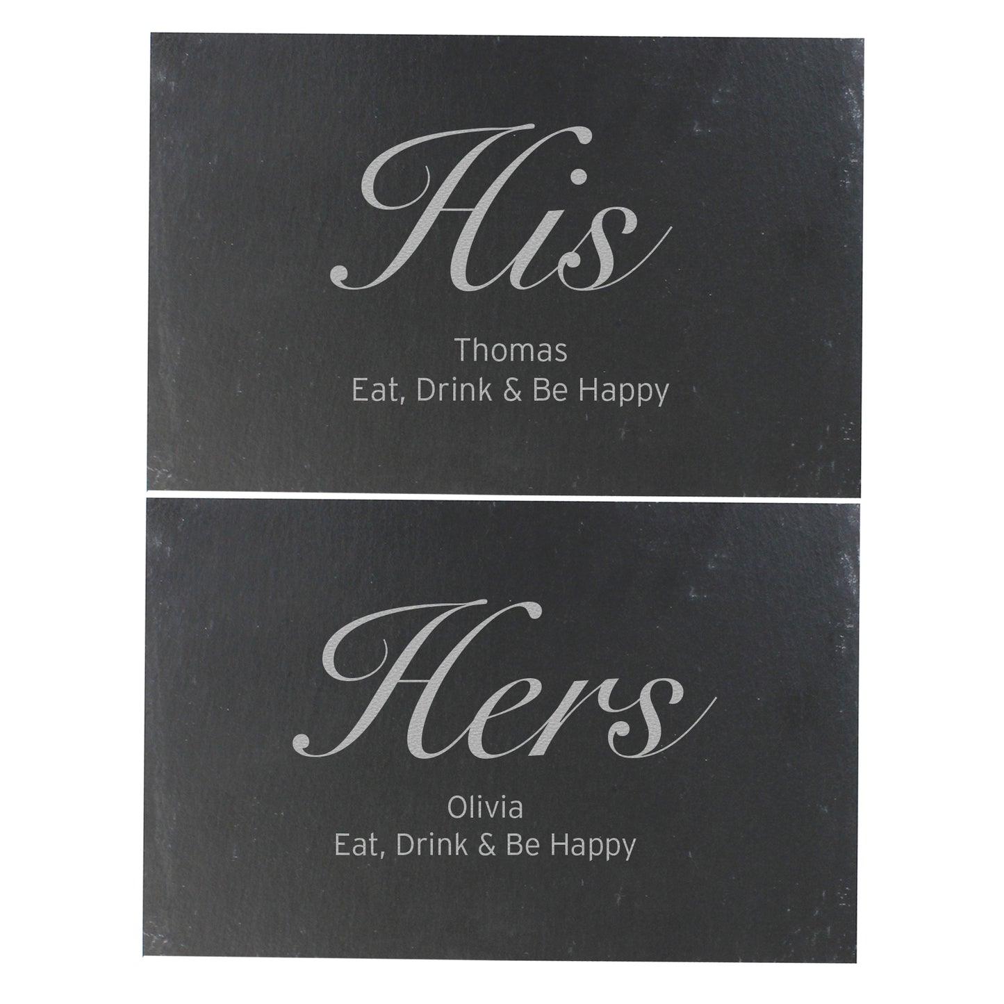 Personalised His and Hers Slate Placemat Set - Personalise It!