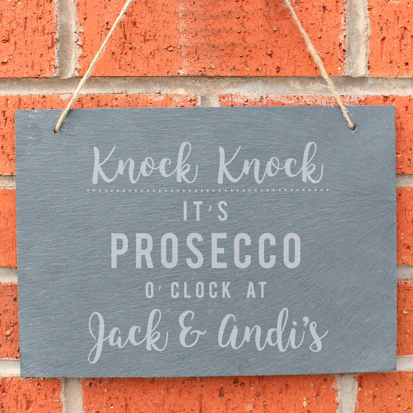 Personalised Prosecco O'Clock Large Hanging Slate Sign - Personalise It!