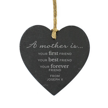 Personalised 'A Mother Is' Slate Heart Decoration - Personalise It!