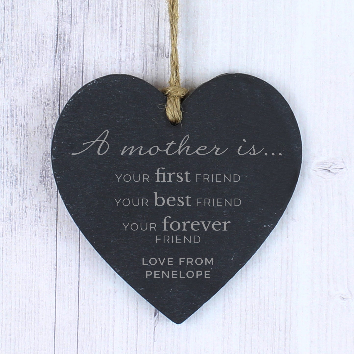 Personalised 'A Mother Is' Slate Heart Decoration - Personalise It!