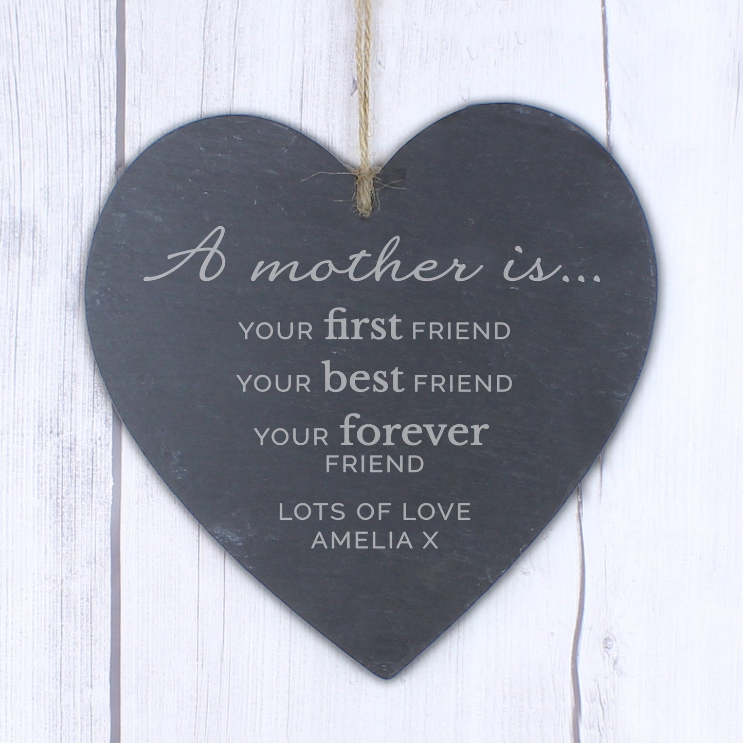 Personalised 'A Mother Is' Slate Heart Decoration - Personalise It!