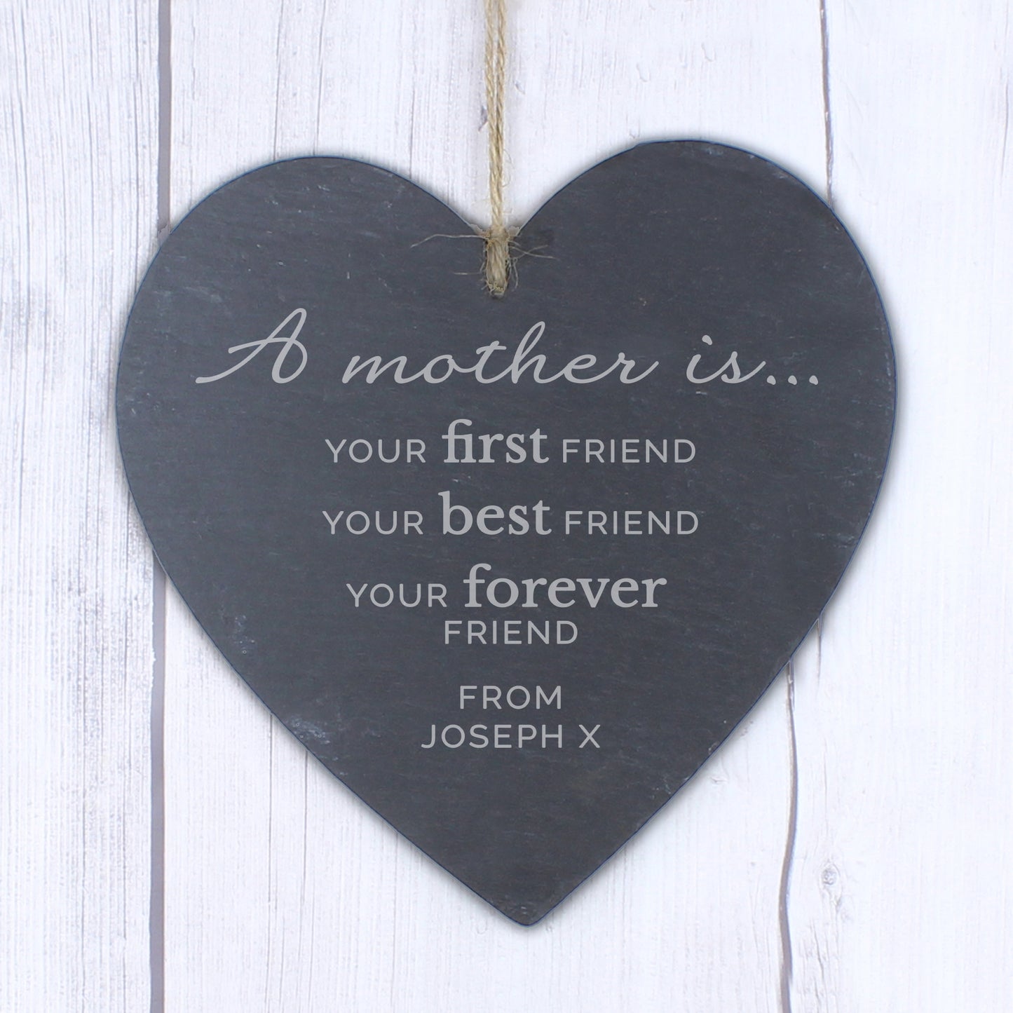 Personalised 'A Mother Is' Slate Heart Decoration - Personalise It!