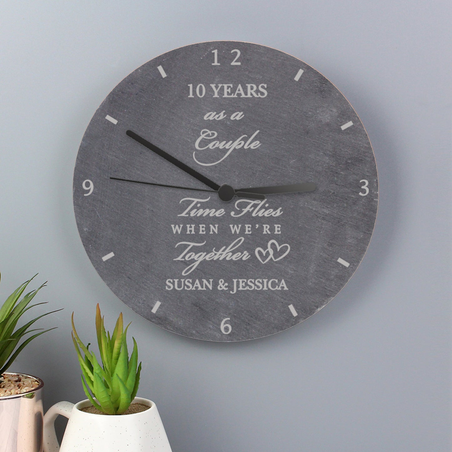Personalised Anniversary Slate Clock - Personalise It!