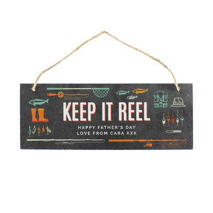 Personalised ""Keep It Reel"" Printed Hanging Slate Plaque - Personalise It!