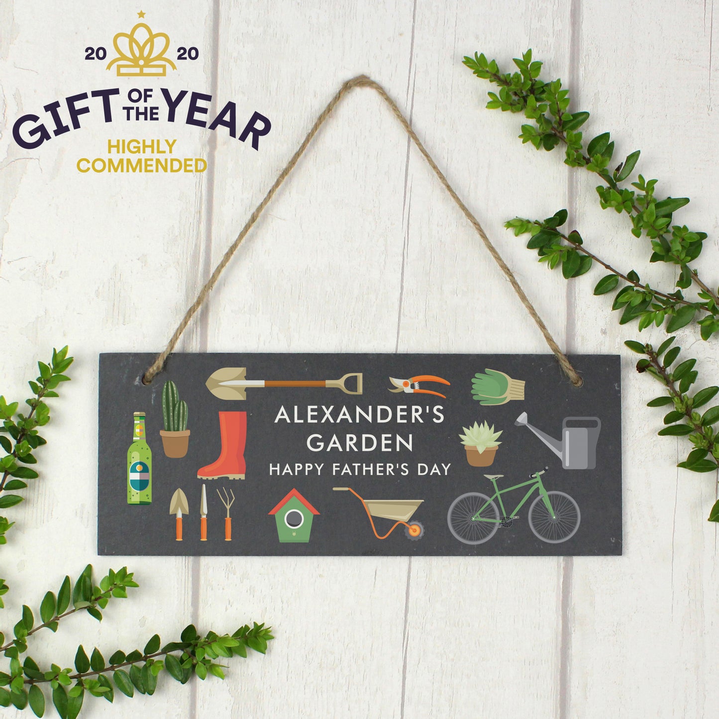 Personalised Garden Printed Hanging Slate Plaque - Personalise It!